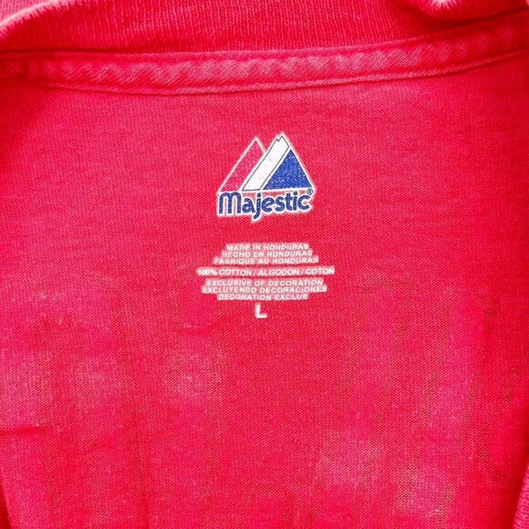 MLB Albert Pujols St Louis Cardinals T Shirt Men Size L Red Baseball Crew Neck - Picture 3 of 3